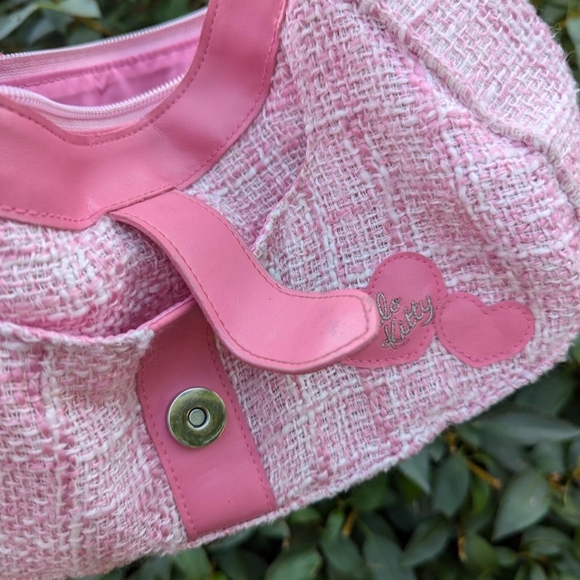 hello kitty pink bag purse handbag tweed look - Picture 2 of 7